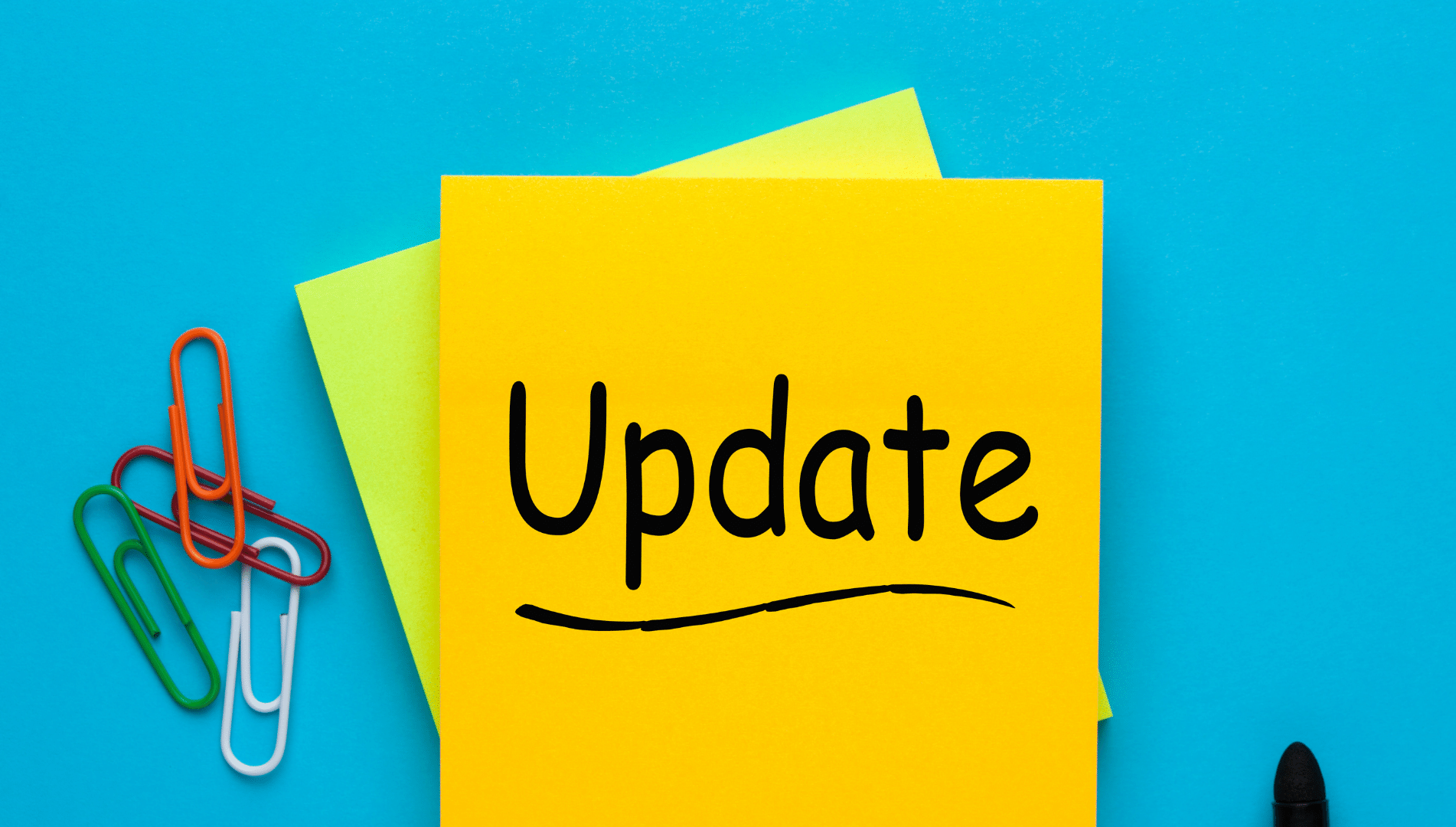 Vector file of an sticky note that says update