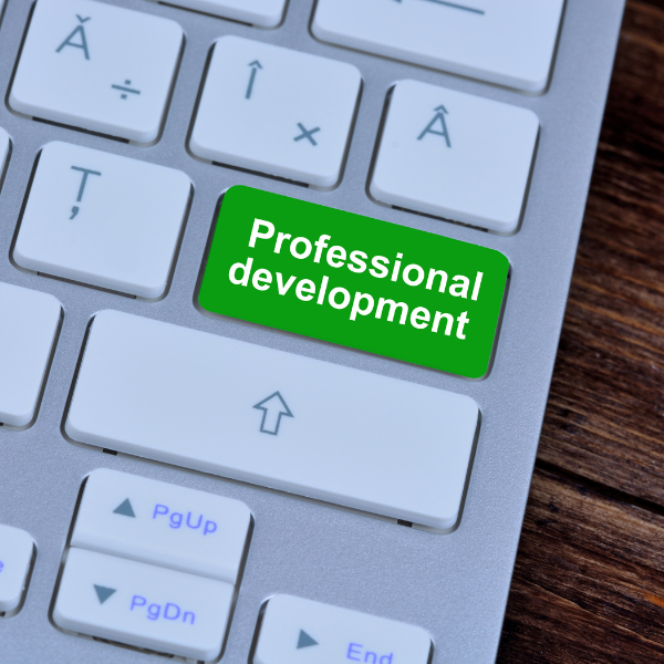 Computer keyboard with professional development button