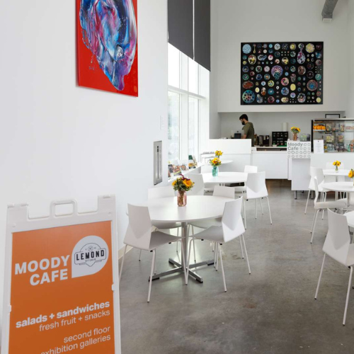 An interior view into the Moody Cafe