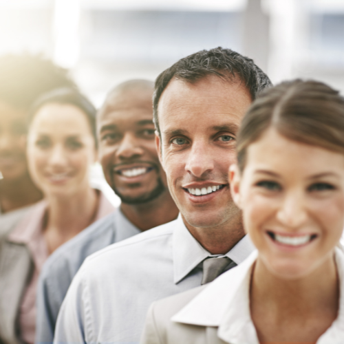 A diverse group of team members