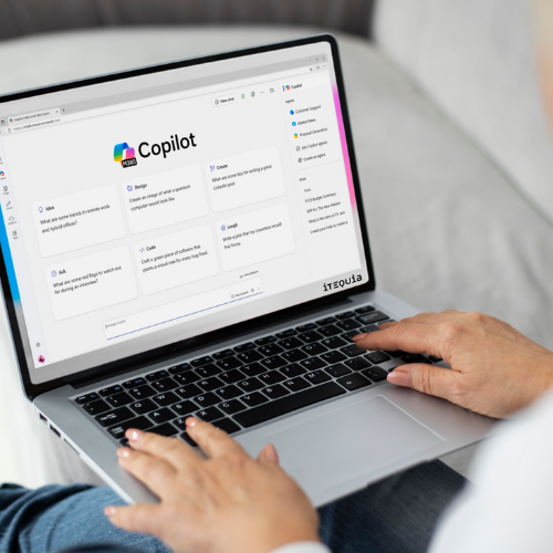 someone utilizing copilot on a laptop
