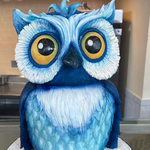 chocolate owl sculpture
