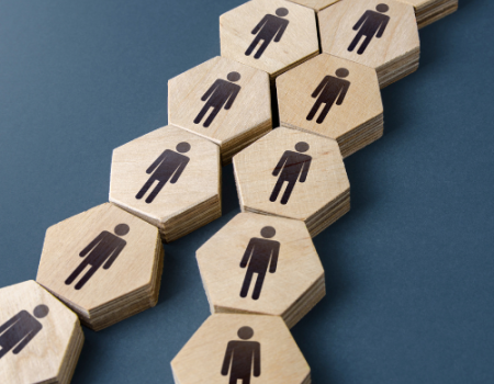 Image showing connector pieces imprinted with human illustrations