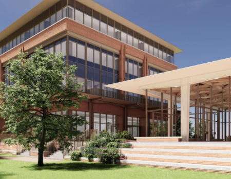 Architectural rendering of the new Moody Center Complex for Student Life