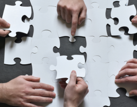 Placing puzzle pieces together
