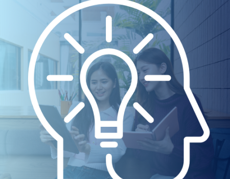 Students reading on a tablet