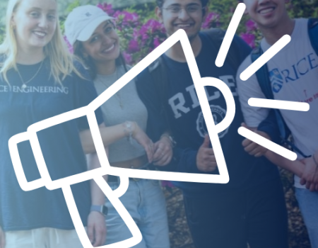 Rice students posing for a picture