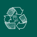 Rice Owl in the center of Recycle logo