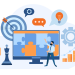 vector file of a person in front of a large computer screen
